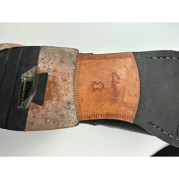 Clarks 1825 Plus* | New | Men’s 10.5 Black Leather Oxford Dress Shoes Derby - Picture 8 of 9